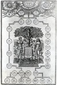 アダムとイブの家系図、1556 作： English School